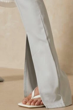 Split Front Flared Leg Trouser -Ladies Clothing Shop blue split front flared leg trouser 2