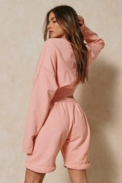 Acid Wash Pantone Jog Shorts -Ladies Clothing Shop blush acid wash pantone jog shorts 2