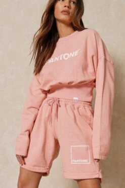 Acid Wash Pantone Jog Shorts -Ladies Clothing Shop blush acid wash pantone jog shorts 4