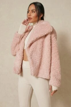 Oversized Collar Teddy Jacket