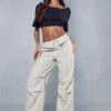Folded Waist Pleated Trouser -Ladies Clothing Shop bone folded waist pleated trouser