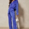 Oversized Relaxed Satin Trouser -Ladies Clothing Shop cobalt oversized relaxed satin trouser