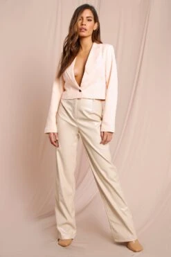 Cropped Relaxed Blazer -Ladies Clothing Shop coral cropped relaxed blazer 3