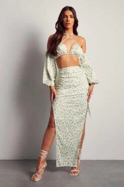 Ditsy Floral Side Split Two Piece Co-ord Set