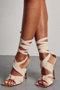 Fabric Wrap Up High Heels