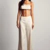 Hammered Satin Bralet And Trouser Co-ord