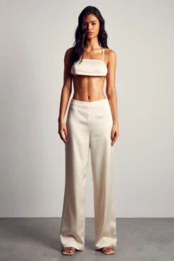 Hammered Satin Bralet And Trouser Co-ord