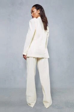 Tailored Linen Look Trousers -Ladies Clothing Shop cream tailored linen look trousers 2