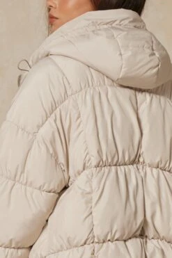 Mid Length Oversized Puffer -Ladies Clothing Shop eggshell mid length oversized puffer 5