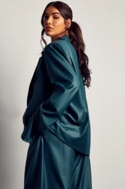 Drop Shoulder Oversized Blazer -Ladies Clothing Shop green drop shoulder oversized blazer 2