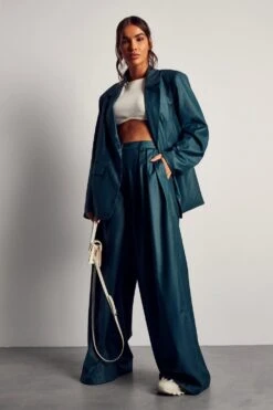 Drop Shoulder Oversized Blazer -Ladies Clothing Shop green drop shoulder oversized blazer 3