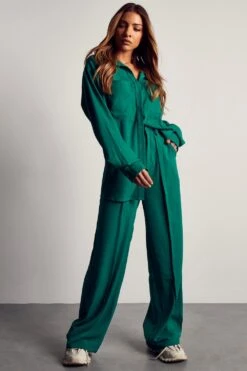 Luxe Twill Pocket Detail Shirt -Ladies Clothing Shop green luxe twill pocket detail shirt 3