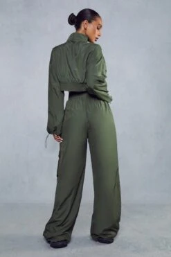 Miss Joslin Wide Leg Cargo Trousers -Ladies Clothing Shop green miss joslin wide leg cargo trousers 3