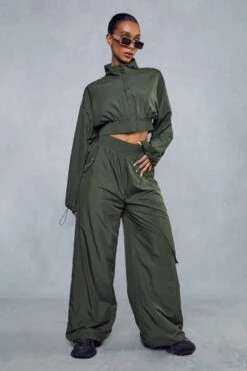 Miss Joslin Wide Leg Cargo Trousers -Ladies Clothing Shop green miss joslin wide leg cargo trousers 4