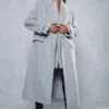 Oversized Wool Look Maxi Coat -Ladies Clothing Shop grey oversized wool look maxi coat