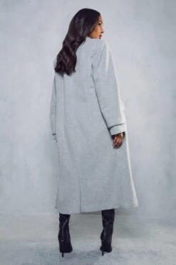 Oversized Wool Look Maxi Coat -Ladies Clothing Shop grey oversized wool look maxi coat 2