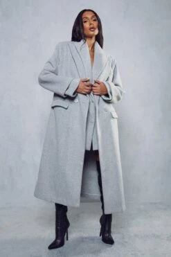 Oversized Wool Look Maxi Coat