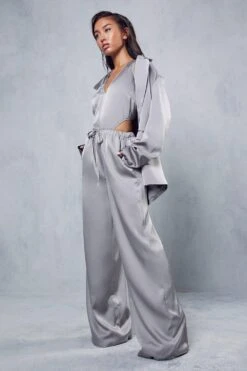 Satin Wide Leg Trousers