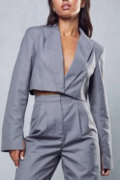 Tailored Wide Leg Trousers -Ladies Clothing Shop grey tailored wide leg trousers 4