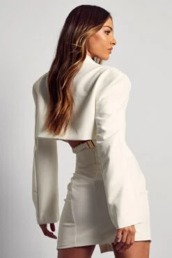 Gathered Strap Detail Mini Skirt -Ladies Clothing Shop ivory gathered strap detail mini skirt 1 2