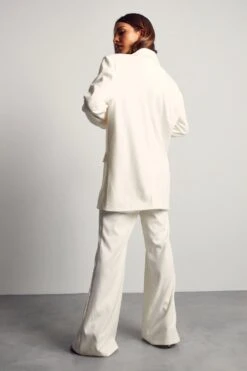 High Waisted Flared Trouser -Ladies Clothing Shop ivory high waisted flared trouser 2