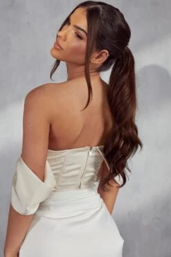 Maddy Premium Draped Corset Top -Ladies Clothing Shop ivory maddy premium draped corset top 2