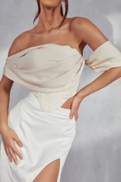 Maddy Premium Draped Corset Top -Ladies Clothing Shop ivory maddy premium draped corset top 4