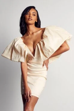 Premium Extreme Ruffle Shoulder Dress 11 Premium Extreme Ruffle Shoulder Dress -Ladies Clothing Shop ivory premium extreme ruffle shoulder dress 4