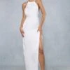 Premium Satin Deep V Back Ruched Halterneck Maxi Dress 2 Premium Satin Deep V Back Ruched Halterneck Maxi Dress -Ladies Clothing Shop ivory premium satin deep v back ruched halterneck maxi dress