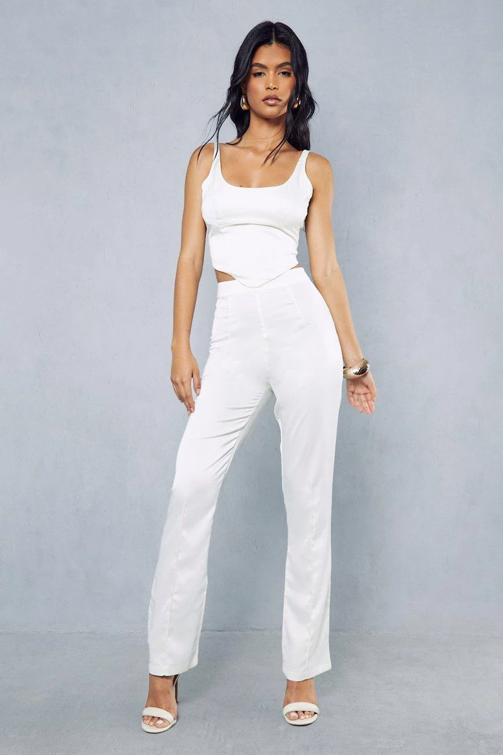 Satin Dipped Hem Corset Top 6 Satin Dipped Hem Corset Top - Image 4