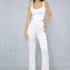 Satin High Waist Tailored Trouser -Ladies Clothing Shop ivory satin high waist tailored trouser