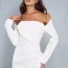 Structured Off Shoulder Mini Dress