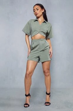 Miss Joslin Cargo Pocket Shorts -Ladies Clothing Shop khaki miss joslin cargo pocket shorts 3