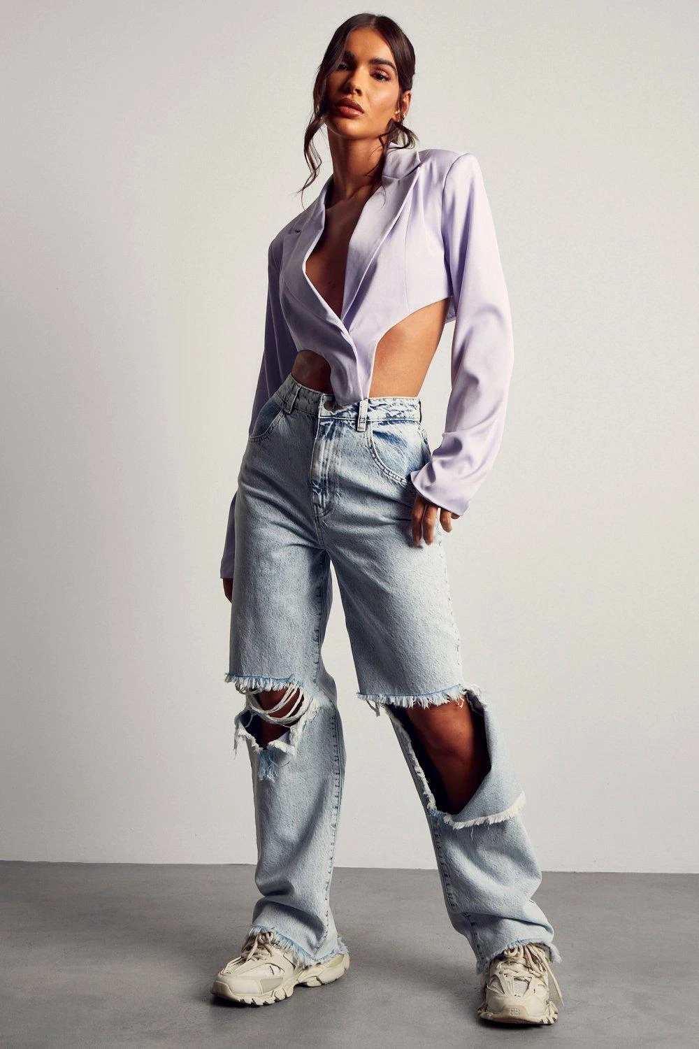 Cropped Dip Hem Blazer 6 Cropped Dip Hem Blazer - Image 4