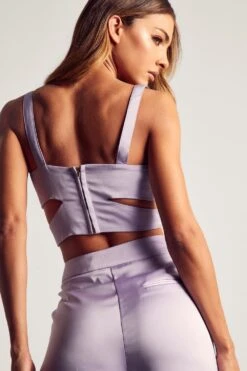 Cut Out Zip Back Bralet -Ladies Clothing Shop lilac cut out zip back bralet 2