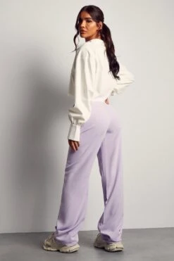Seam Detail Straight Leg Trousers -Ladies Clothing Shop lilac seam detail straight leg trousers 2