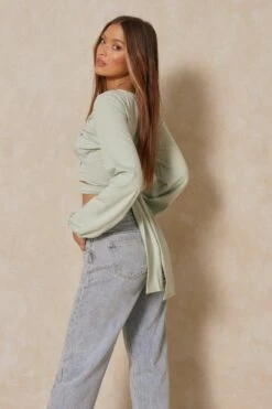 Twist Front Tie Back Top -Ladies Clothing Shop mauve twist front tie back top 2