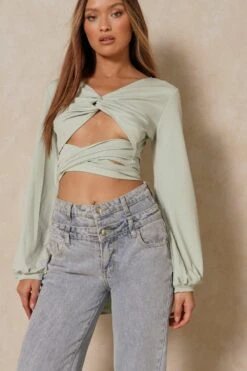 Twist Front Tie Back Top -Ladies Clothing Shop mauve twist front tie back top 4