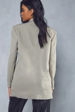 Double Button Cross Front Blazer -Ladies Clothing Shop mink double button cross front blazer 2