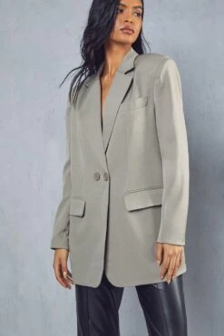 Double Button Cross Front Blazer -Ladies Clothing Shop mink double button cross front blazer 4