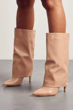 Folded Knee High Boots