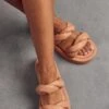 Padded Twist Platform Sandals -Ladies Clothing Shop nude padded twist platform sandals