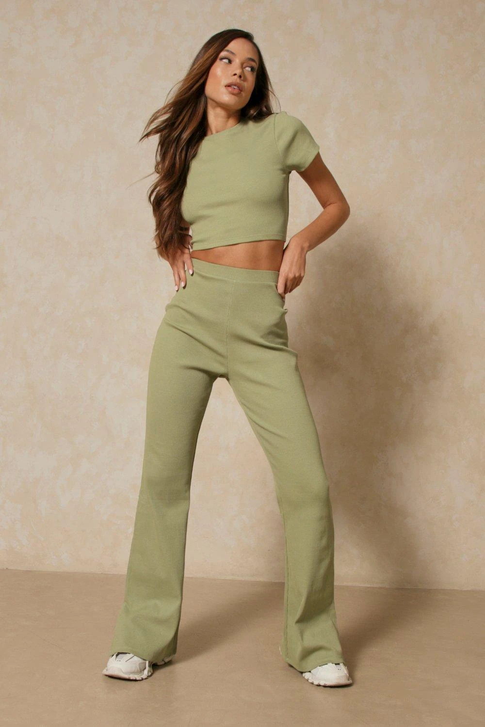 Ribbed Backless Top And Flare Co-ord 8 Ribbed Backless Top And Flare Co-ord - Image 6