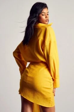 Textured Crinkle Drape Side Skirt Co-ord -Ladies Clothing Shop orange textured crinkle drape side skirt co ord 2