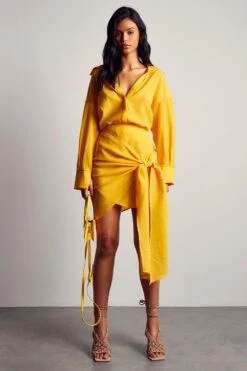 Textured Crinkle Drape Side Skirt Co-ord