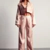 High Shine Boxy Cropped Blazer -Ladies Clothing Shop pink high shine boxy cropped blazer