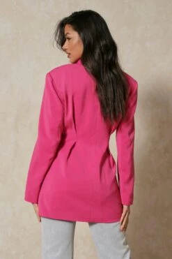 Pin Tuck Waist Blazer -Ladies Clothing Shop pink pin tuck waist blazer 2