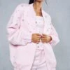 Premium Satin Embellished Bomber Jacket -Ladies Clothing Shop pink premium satin embellished bomber jacket