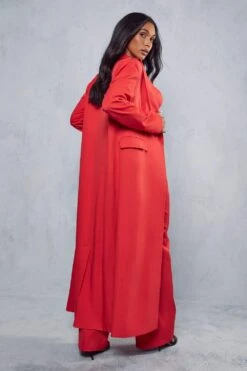 Maxi Oversized Tailored Coat -Ladies Clothing Shop red maxi oversized tailored coat 3