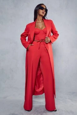 Maxi Oversized Tailored Coat -Ladies Clothing Shop red maxi oversized tailored coat 4